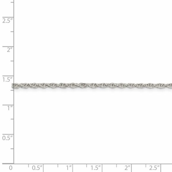 2mm, Sterling Silver Solid Loose Rope Chain Necklace, 26 Inch - Picture 5 of 8